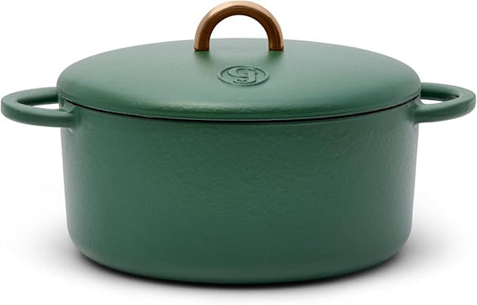Great Jones Dutch Baby Dutch Oven with Lid (Broccoli, 3.5-Quart) | Enameled Cast Iron, Round Shape | Safe for Stovetops & Ovens up to 500째F | Space-Saving & Dishwasher-Friendly | Small-Batch Cooking