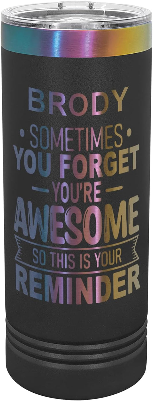 Personalized Inspirational Tumbler, Inspirational Gifts for Men Dad Father Wife Sister Women, Custom Birthday For Him Her, Customized You?셱e Awesome Tumbler, Teacher Coworker Gifts 22oz Black Prism