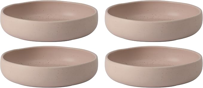 Bloomhouse - Two Time Oprah's Favorite Things Winner - Corsica Clay 4-Piece Meal and Pasta Bowl Set ??Prosecco Blush Pink Stoneware for Dinner, Serving & Everyday Use
