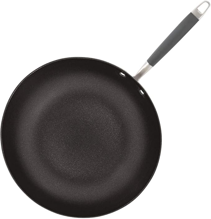 Anolon Advanced Hard Anodized Nonstick Frying Pan/ Fry Saute All Purpose Pan with Lid - 12 Inch, Gray