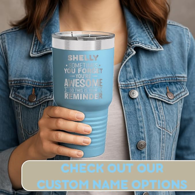 Spotted Dog Company Inspirational Tumbler, Inspirational Gifts for Men Dad Father Wife Sister Women, Birthday For Him Her, You?셱e Awesome Tumbler, Teacher Coworker Gifts 30oz Light Blue