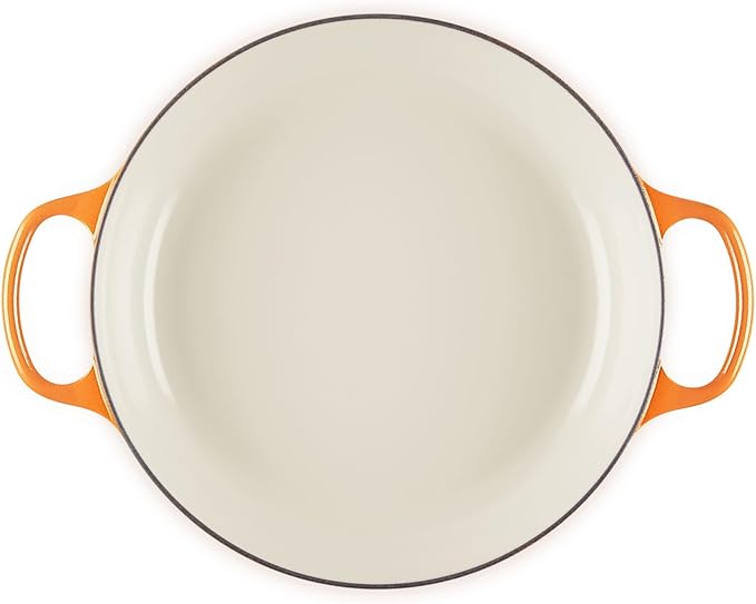 Le Creuset Enameled Cast Iron Signature Braiser 3.5 qt., Flamme Doree with Crucible Knob