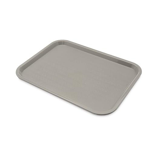 Carlisle FoodService Products CT121623 Caf챕 Standard Cafeteria / Fast Food Tray, 12" x 16", Gray