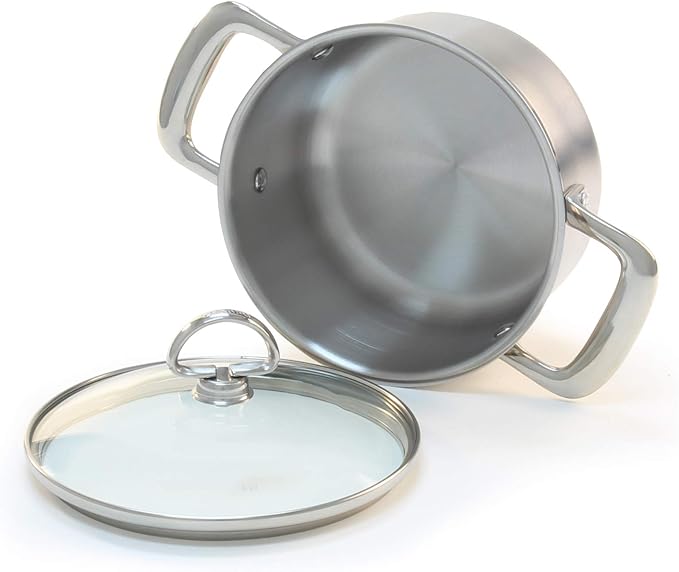 Chantal Induction 21 Steel Soup Pot with Glass Tempered Lid (2-Quart)