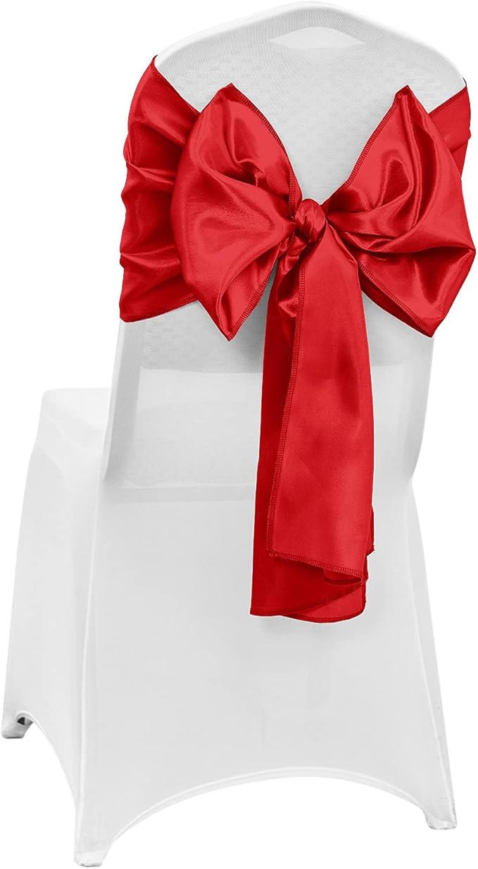 4-Pack Red Satin Table Runner 12 x 108 Inch Long Bright and Smooth Silk Fabric Table Runner for Wedding Banquet Birthday Party Decoration