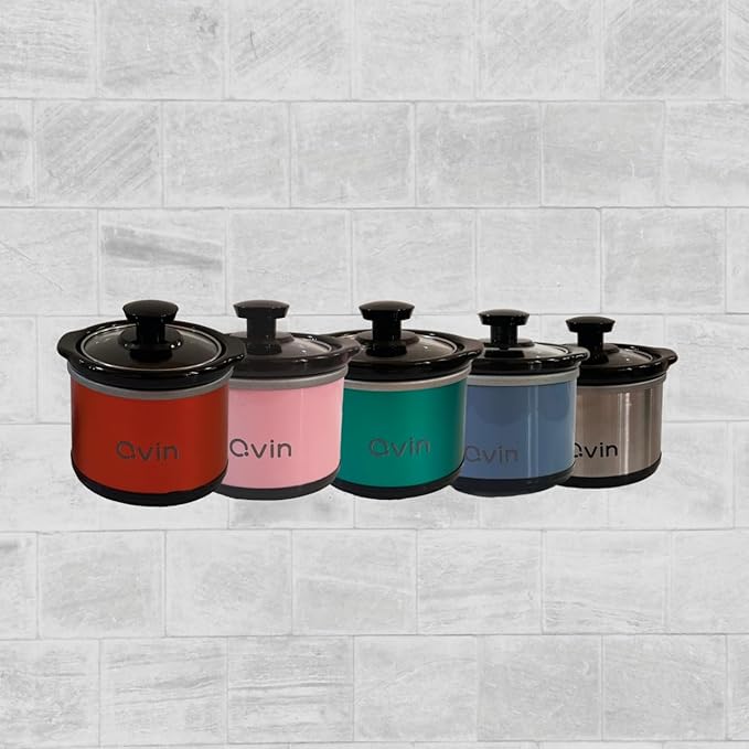 Mini Slow Cooker 0.65qt(20oz) warmer, fondue pot set,chocolate melting pot (stainless steel)??(pink)