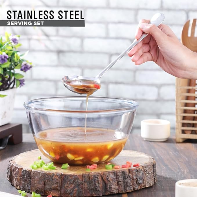 Avador짰 Premium Set of 8 Stainless Steel Hostess Serving Unitensil Tool Set for Weddings | Buffer | Party | Kitchen | Restaurants