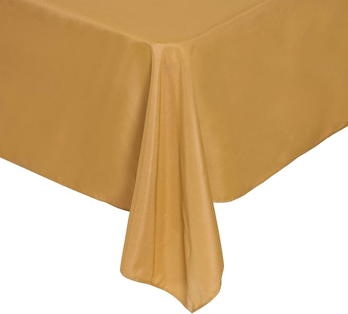 Cupuamon Rectangle Tablecloth 60x120 inch Washable Polyester Fabric Table Cloth for Wedding Party Dining Banquet Decoration（60x120, Gold）