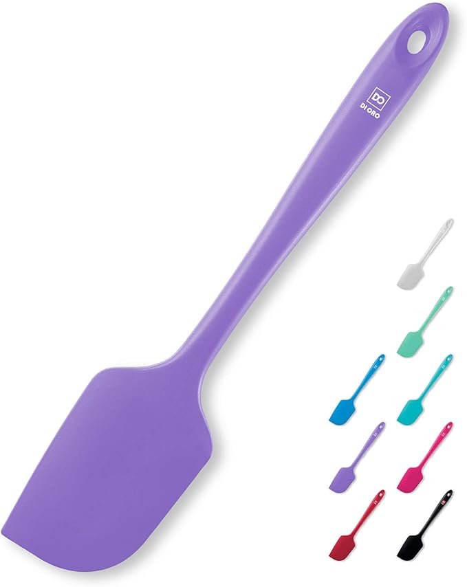 DI ORO Silicone Spatula - 600째F Heat-Resistant Rubber Kitchen Spatula for Baking, Scraping, & Mixing - BPA Free Nonstick Cookware Safe Flexible Utensil for Cooking - Dishwasher Safe (Lavender)