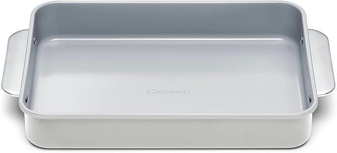 Caraway Non-Stick Ceramic 9?쓝13??Rectangle Pan - Naturally Slick Ceramic Coating - Non-Toxic, PTFE & PFOA Free - Perfect for Brownies, Lasagnas, and More - Gray