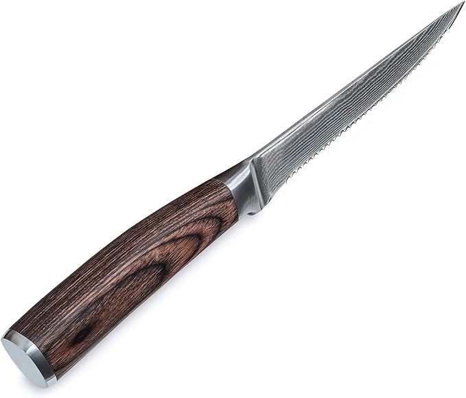 Wakoli EDIB 4-Piece Damascus Steak Knife Set ??Professional Dining Kitchen Knives with VG10 Core Blades, 67-Layer Damascus Steel & Ergonomic Pakkawood Handles ??Premium Steak Cutlery in Gift Box