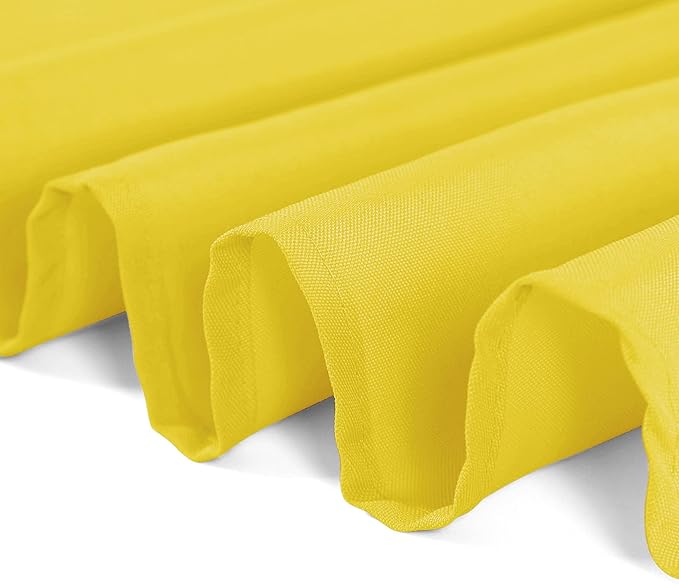 Cupuamon 90 inch Round Tablecloth Washable Polyester Table Cloth Decorative Table Cover for Wedding Party Dining Banquet（90 inch, Yellow）