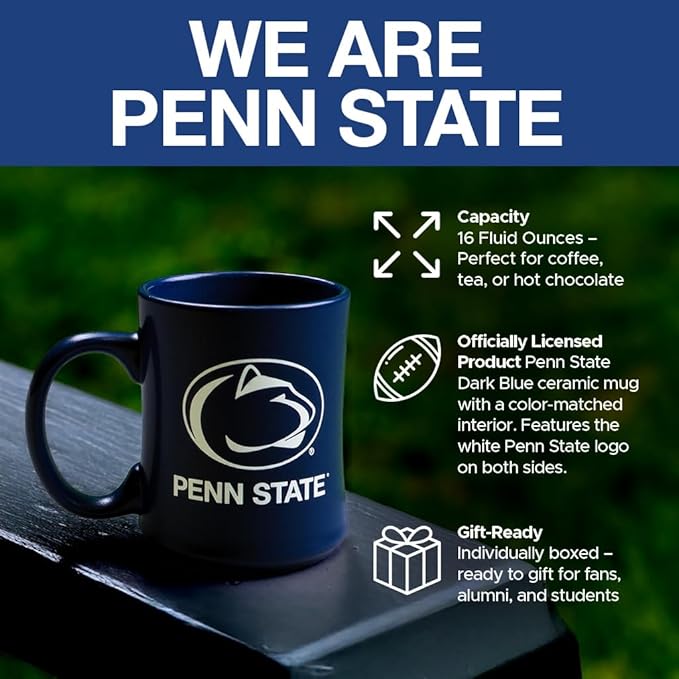 Penn State Nittany Lions Ceramic 16oz Sculpted Mug ??Official Team Logo Coffee Cup ??Handwash Recommended ??Individually Boxed