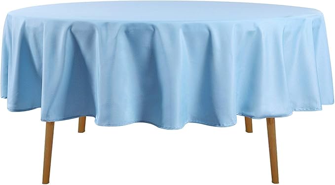 Cupuamon 70 inch Round Tablecloth Washable Polyester Table Cloth Decorative Table Cover for Wedding Party Dining Banquet（70 inch,Blue Mist）