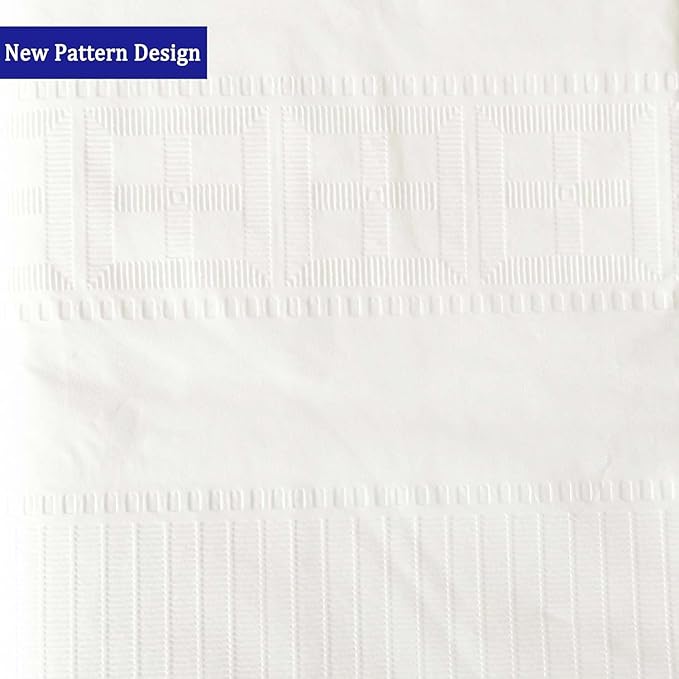 [6 Pack] White Paper Tablecloth Disposable for Rectangle Tables, 54 X 108 Inch Party Table Cover with Plastic Backing, Waterproof 3 Ply Table Cloth for Wedding Christmas Bachelorette, New Pattern