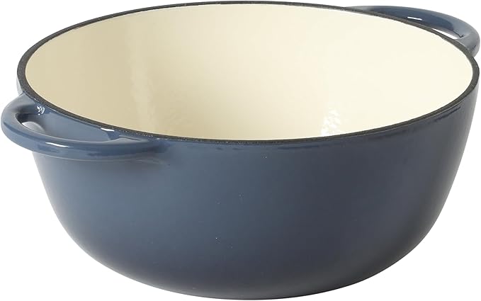 Gibson Home Addlestone 2.65 Qt Enameled Cast Iron Dutch Oven Pot with Lid ??Round, Oven Safe to 500째F, Ideal for Bread Baking & Stews - Gradient Navy Blue