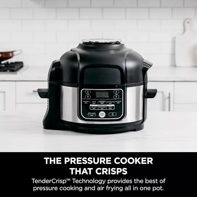 Ninja Fooodi 10?‘in?? Pressure Cooker and Air Fryer, 5 ?‘Qt Programmable Multi Cooker with Crisping Lid and Digital Control Panel
