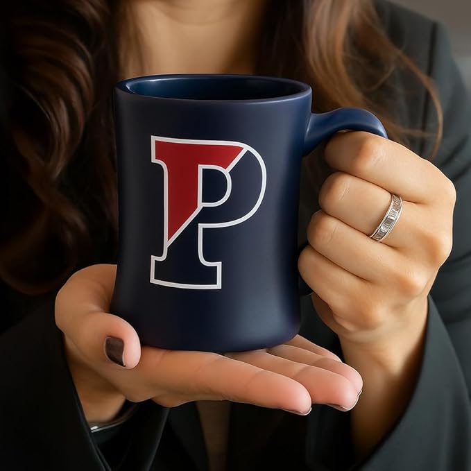 University of Pennsylvania Quakers Ceramic 16oz Sculpted Mug ??Official Team Logo Coffee Cup ??Handwash Recommended ??Individually Boxed