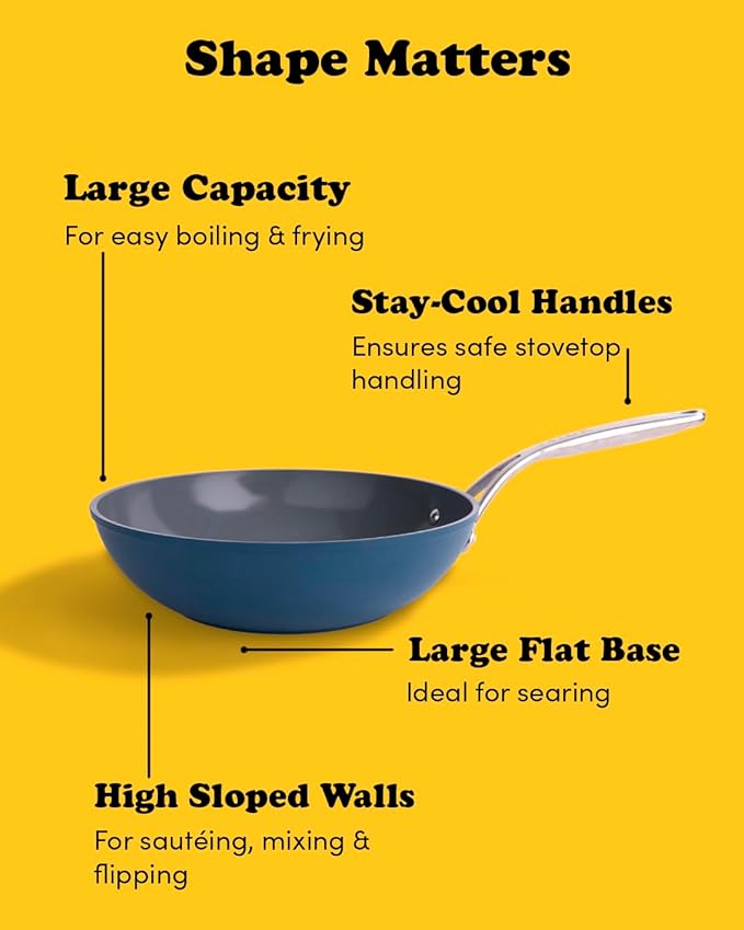 fr철k All-In-One Non-Stick Fry Pan Meets Wok with Lid, 11-Inch, Blue & Silver