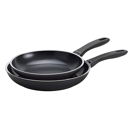 HENCKELS x EMERIL Lagasse Nola 2-pc Nonstick Frying Pan Set, 9.5-inch and 11-inch Frying Pan, Heavy-Gauge Aluminum for Fast, Even Heat Cooking, Made in Italy, Black