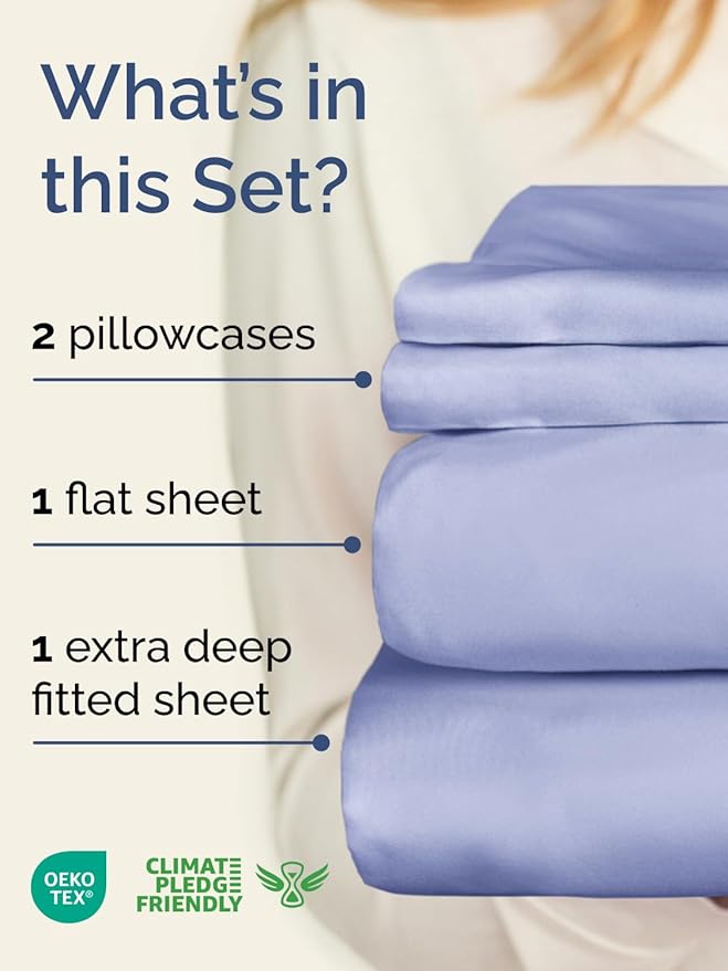 Extra Deep Pocket Full Sheets - 4 Piece Breathable & Cooling Bed Sheets - Hotel Luxury Bed Sheet Set - Soft, Wrinkle Free & Comfy - Easily Fits Extra Deep Mattresses - Deep Pocket Lavender Sheets Set