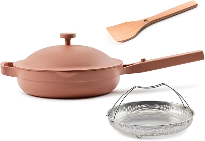 Our Place Always Pan 2.0 | 10.5" Ceramic Pan with Modular Lid, Steamer Basket & Spatula | Patented 10-in-1 Nonstick, Non-Toxic Cookware Made Without PFAS | Induction & Oven-Safe up to 450째F | Spice