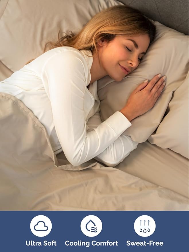 Extra Deep Pocket Cal King Sheets - 4 Piece Breathable & Cooling Bed Sheets - Hotel Luxury Bed Sheet Set - Soft, Wrinkle Free & Comfy - Easily Fits Extra Deep Mattresses - Deep Pocket Cream Sheets Set