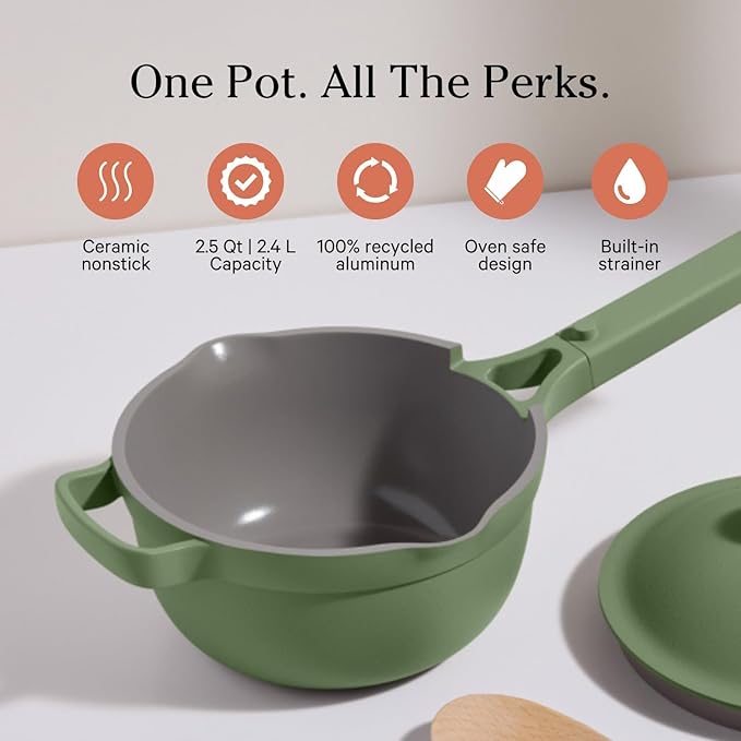 Our Place Mini Cookware Duo | 6-Piece Ceramic Cookware Set with Mini Always Pan & Mini Perfect Pot | Induction & Oven Safe up to 450째F | Nonstick, PFAS-Free Non-Toxic Cookware | Sage