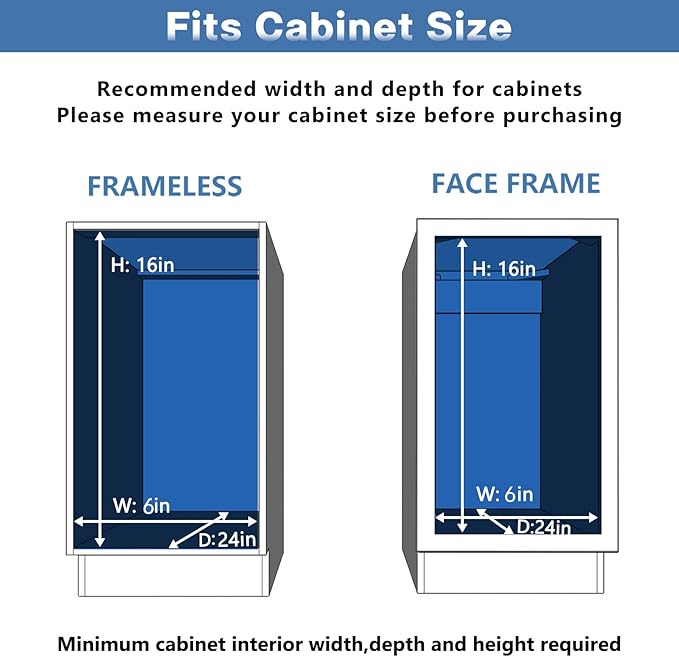 LOVMOR 2 Tier 5쩍" W x 21쩍" D, Individual Pull Organizer Kitchen Cabinet Storage Sliding Shelves