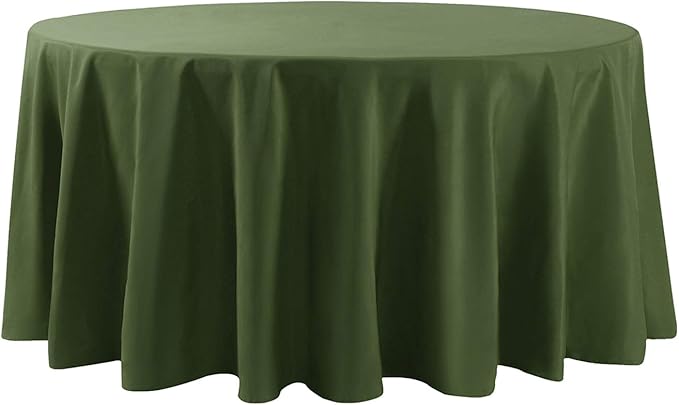 Cupuamon 108 inch Round Tablecloth Washable Polyester Table Cloth Decorative Table Cover for Wedding Party Dining Banquet（108 inch,Willow）