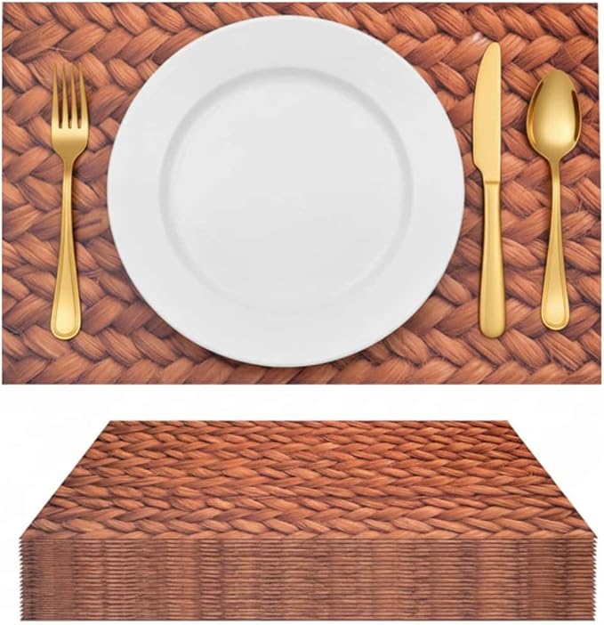 Disposable Paper Placemats for Dining Table ??Spring Design ??Table Mats ??Party & Easter Place Mats ??Recyclable Paper Placemats Disposable Bulk 100-Pack