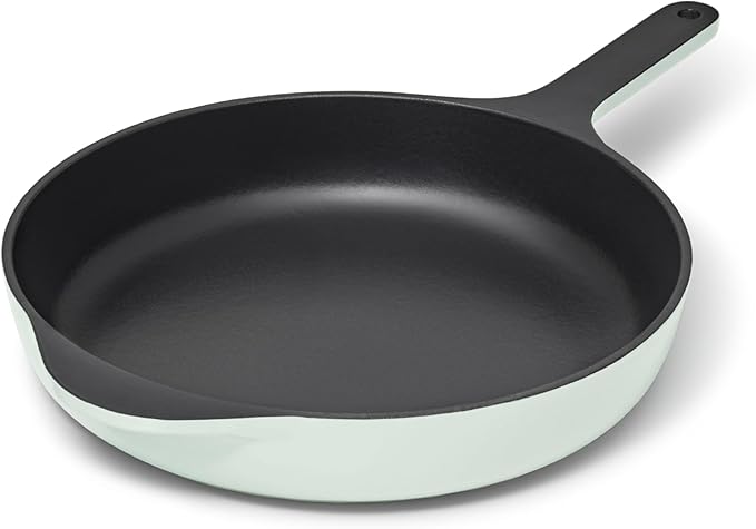 Caraway Cast Iron Skillet - 10.5??Enameled Cast Iron Pan With 3 Layer Enamel Coating - No Seasoning Required - Compatible With All Stovetops - Free From Forever Chemicals - Light Mist