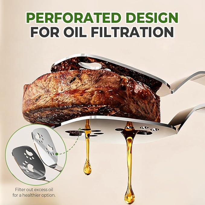 2-in-1 Non-Slip Durable Spatula Tongs,2026 New Kitchen Cooking Tongs Egg Flipper Spatula,Stainless Steel Barbecue Clamp Food Flip Shovel Clip for Steak Fish Bread Pizza,Home Cooking Tool 癤?(MiX)