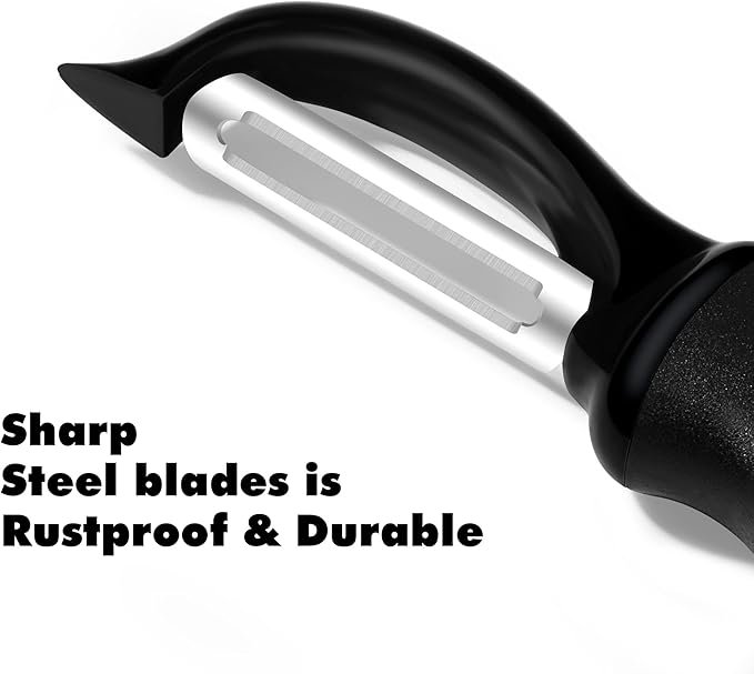 Rainspire Vegetable Peeler Potato Peelers for Kitchen, Sharp Stainless Steel Blades Veggie Peeler, Comfortable Handle Fruit Peeler, Carrot Peeler Apple Peeler Dishwasher Safe, 2-Pack