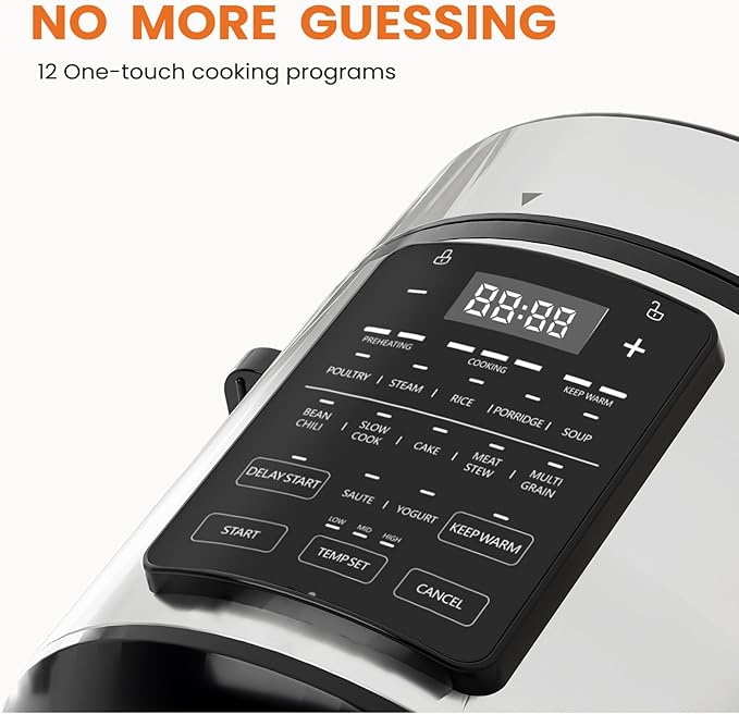 9-in-1 Electric Pressure Cooker ??Multi-Functional Cooker with Slow Cook, Rice Cook, Sauté, Warmer & Sterilizer Functions (Small)