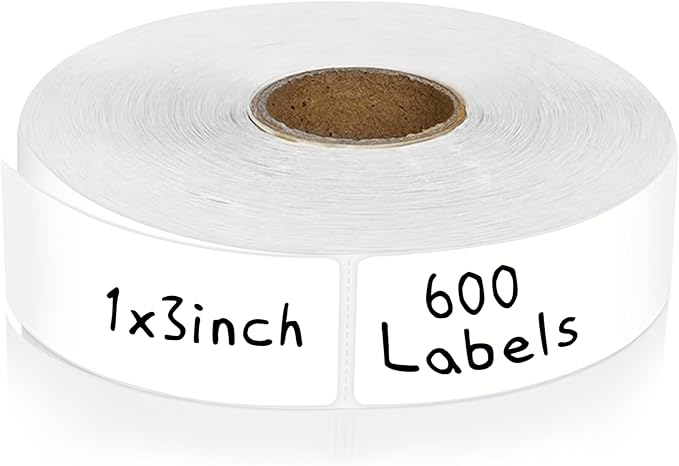CATIFLIN 600 Blank Removable Freezer Label Stickers, 1?쓝3??Waterproof Adhesive Paper Tags with Perforation, Easy to Write & Peel for Food Jars, Bottles, Containers, Refrigerator, Storage
