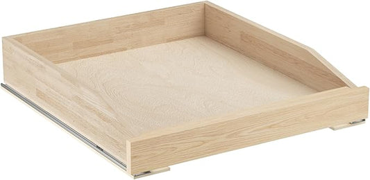 LOVMOR Single Pull Out Cabinet Organizer 19쩍?쓂 x 21?쒭, Soft Close Slide Out Drawer Storage Shelves for Kitchen, Wood Cabinet Shelf Pull-Out Organizer Storage for Base Cabinet