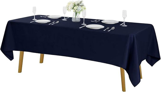 Cupuamon Rectangle Tablecloth 60x102 inch Washable Polyester Fabric Table Cloth for Wedding Party Dining Banquet Decoration（60x102,Navy）