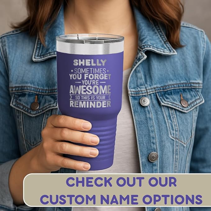 Spotted Dog Company Inspirational Tumbler, Inspirational Gifts for Men Dad Father Wife Sister Women, Birthday For Him Her, You?셱e Awesome Tumbler, Teacher Coworker Gifts 30oz Purple