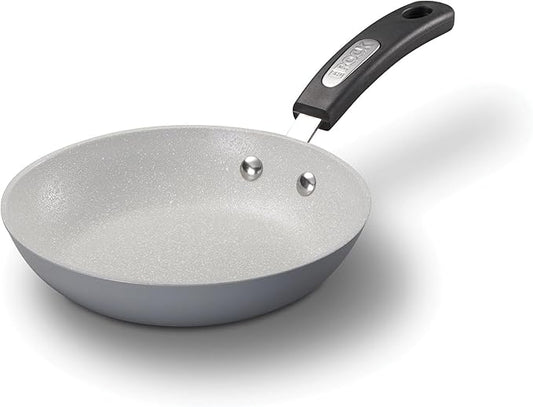 Starfrit The Rock Terra 20cm (8'') Ceramic Non-Stick Fry Pan - Thick Aluminium Base - PFAS Free - Easy to Clean - Grey