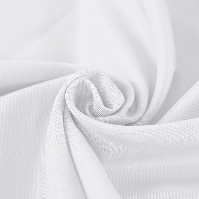 Fokitut 6 Pack Round Tablecloth, 70 Inch, Stain Resistant and Wrinkle Polyester Table Cloth, Fabric Table Cover for Kitchen Dining, Wedding, Party, Holiday Dinner-White