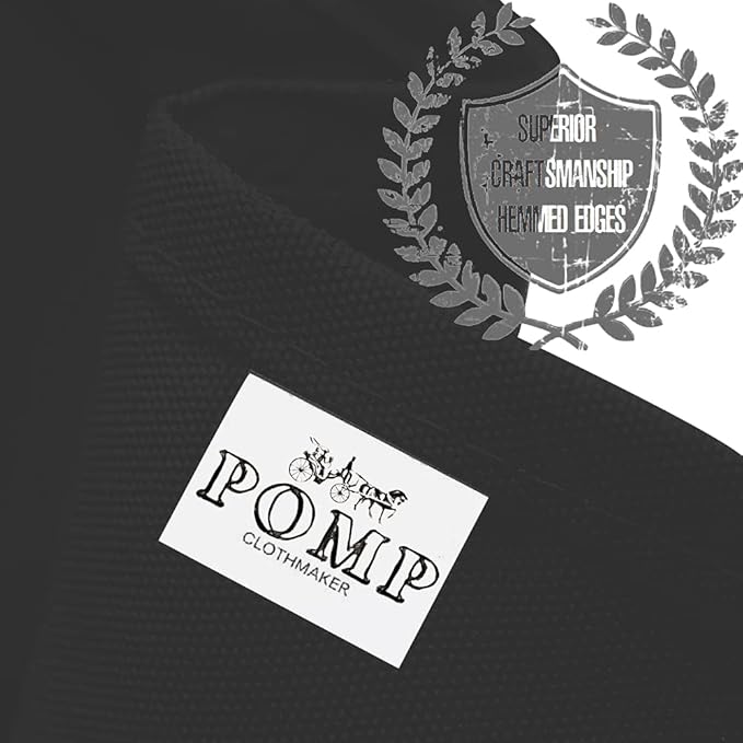 Pomp Black 60" x 126" Poplin Polyester Tablecloth (2 Pack) | Wrinkle + Stain Resistant Easy Care Premium Fabric | Fits 8FT Rectangle Table