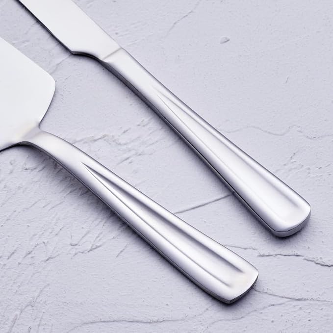 GoGeiLi Cake Knife and Server Set, Stainless Steel Cake Cutter Set for Wedding, Birthday, Parties