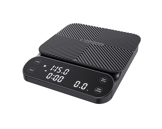 Maestri House S3 Coffee Scale with Timer, 3kg/0.1g Rechargeable Digital Scale, 3 Brew Modes, Adjustable Ratios & Flow Rate Display, Barista-Grade for Pour-Over, Espresso, French Press ??Black
