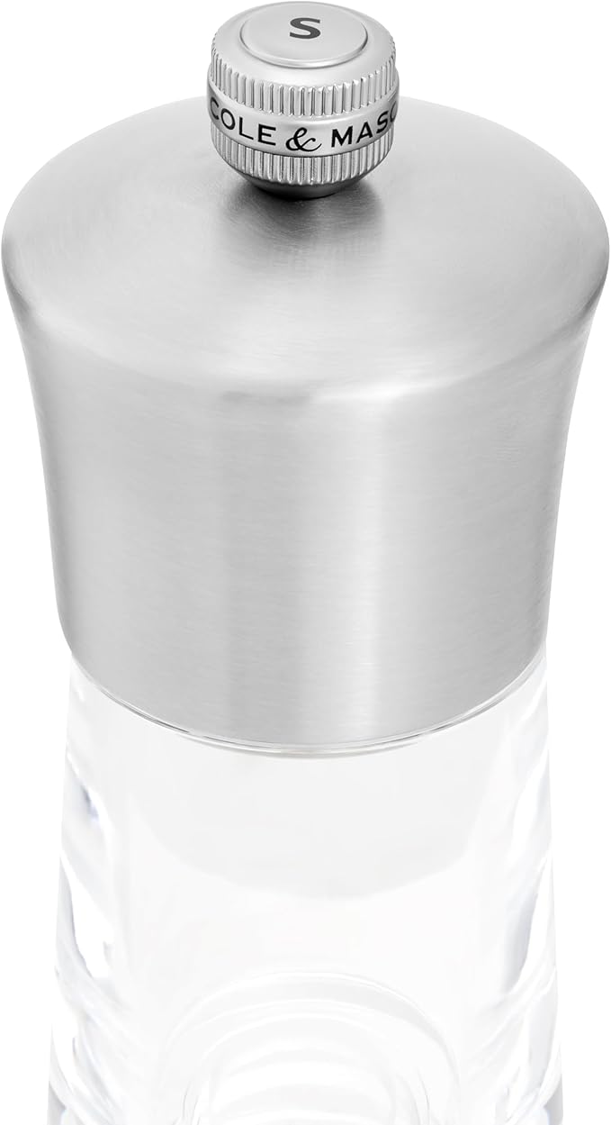 Cole & Mason Bromley Salt Mill, 6" - Salt Grinder with Ultra-Sharp Grinding Mechanism - Flavor-Enhancing Salt Shaker - Refillable Mill with Adjustable Grinding - Acrylic, Salt Mill