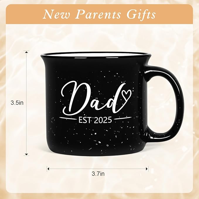 Maustic Mom and Dad Mugs, New Parents Gifts for Couples, New Mom and Dad Gifts for Expecting First Time Parents, 15 Oz