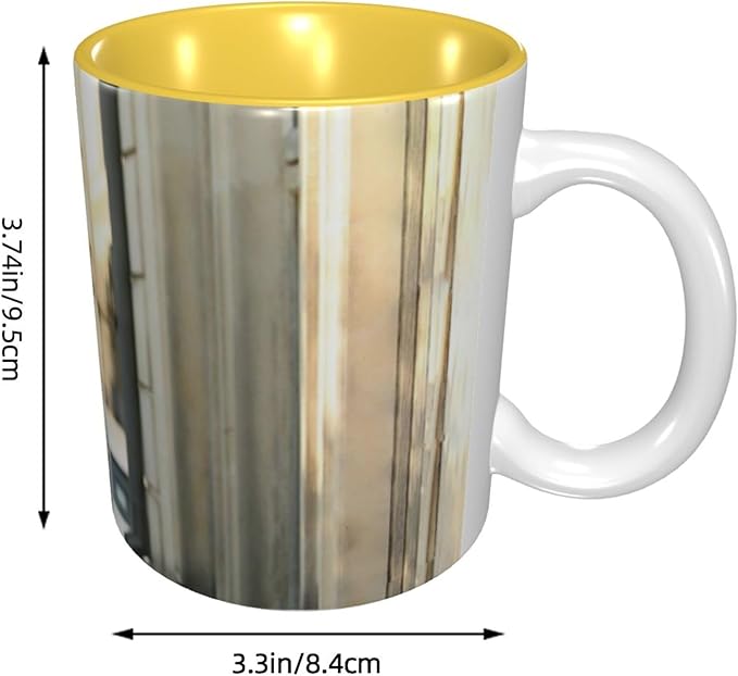Custom Color Mugs with Partial or Full-Size Printing Customizable Photos and Text Coffee Mugs Creative Multicolor Designs Image (Full-Width, Yellow)