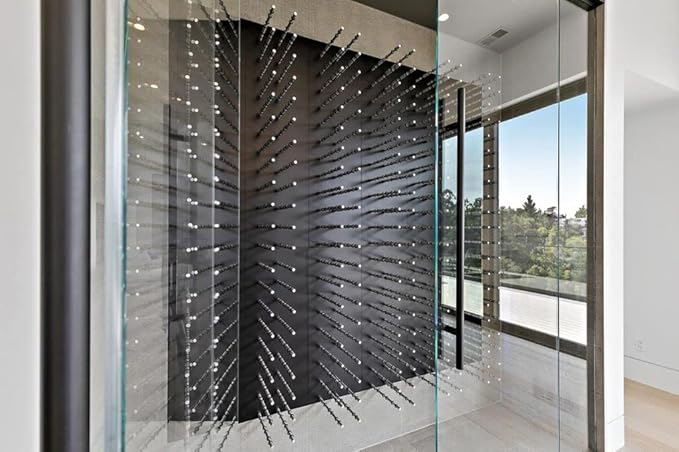 Fusion Wine Wall Cork-Out (3 Foot, Black Acrylic, Satin Aluminum Peg, Stores 27 Bottles) ??Modular Wine Rack for Home Bars or Wine Cellars