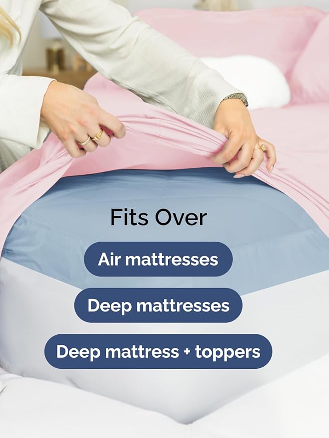 Extra Deep Pocket Twin Sheets - 3 Piece Breathable & Cooling Bed Sheets - Hotel Luxury Bed Sheet Set - Soft, Wrinkle Free & Comfy - Easily Fits Extra Deep Mattresses - Deep Pocket Lavender Pink Sheets