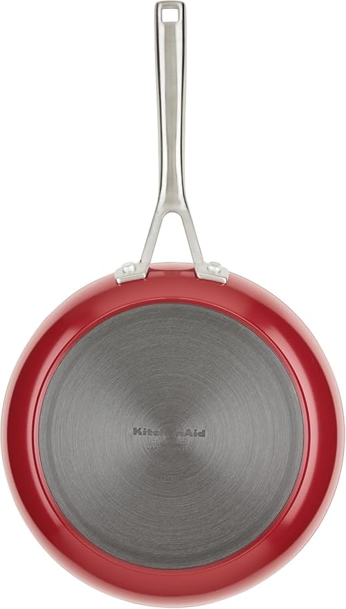 KitchenAid Hard Anodized Ceramic 9-Piece Nonstick Cookware Set ??Includes Fry Pans, Saucepan, Stockpot, Durable, Even Heating, Oven Safe to 500째F, Empire Red